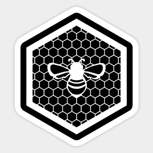 Honeybee on Honeycomb White Sticker